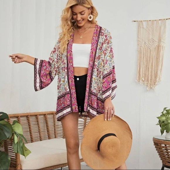 NEW!Gorgeous Boho vibe multicolour Kimono. Super soft, lightweight fabric - Picture 5 of 14